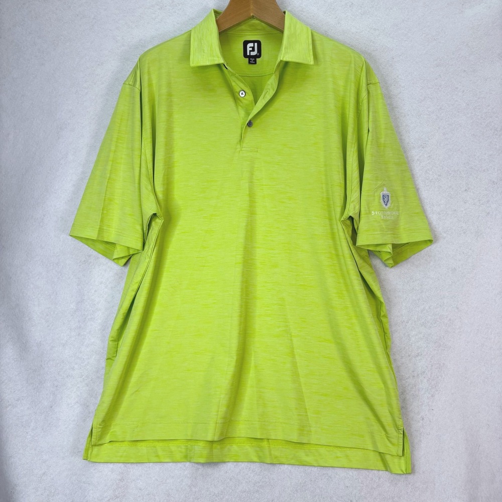 FootJoy Lime Green Stonebridge Ranch TX‎ Logo Polo Mens XXL Golfcore Performance